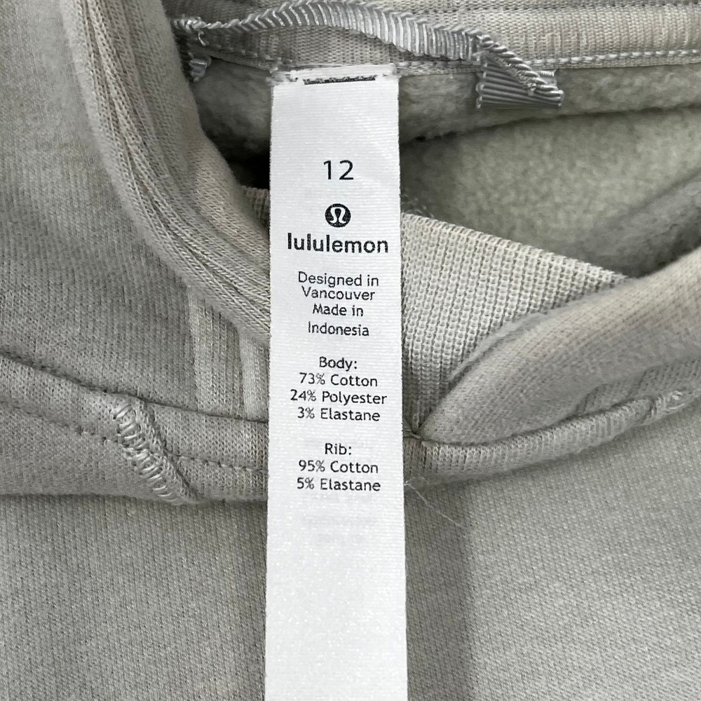 Lululemon All Yours Hoodie Fleece Light Sage Green Size 12 Relaxed Fit Pullover - Picture 7 of 8